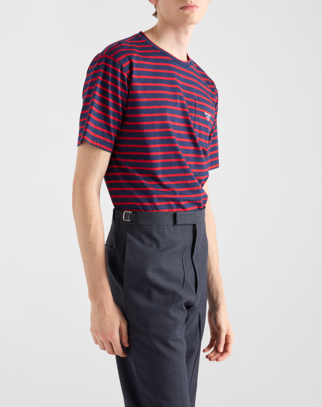 PRA* Striped cotton T-shirt