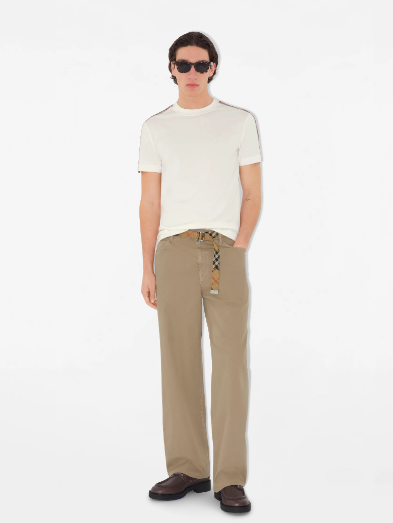 BURB* Check Trim Cotton T-shirt