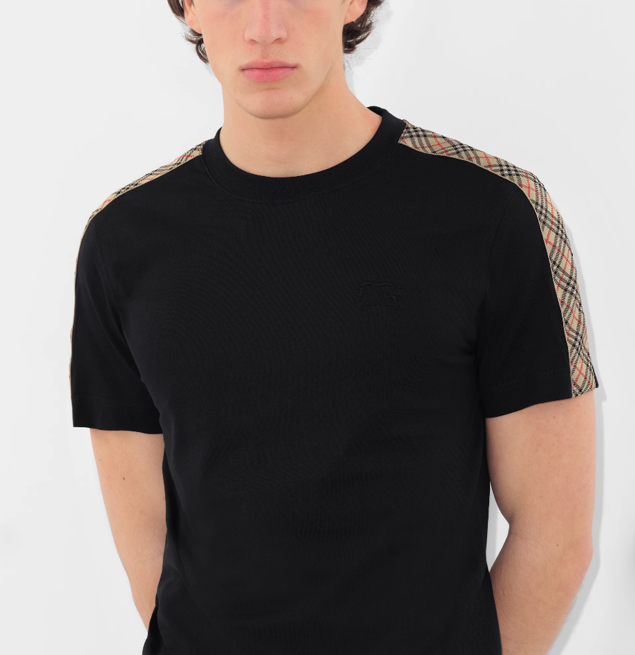 BURB* Check Trim Cotton T-shirt