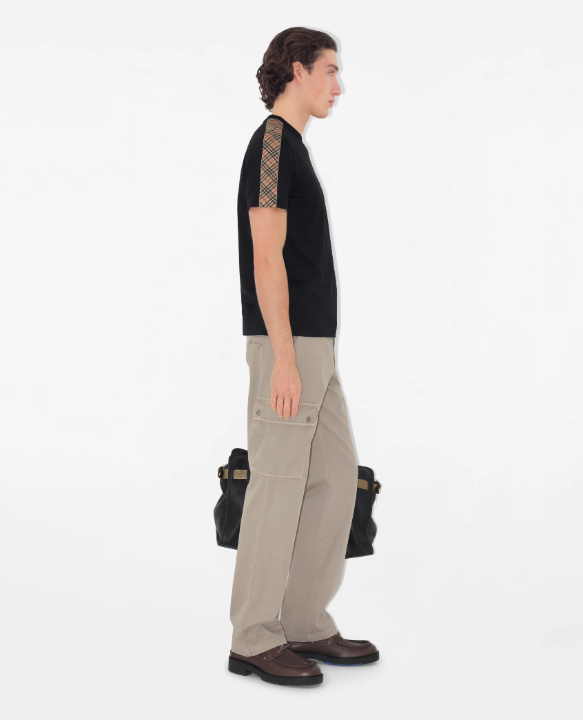 BURB* Check Trim Cotton T-shirt