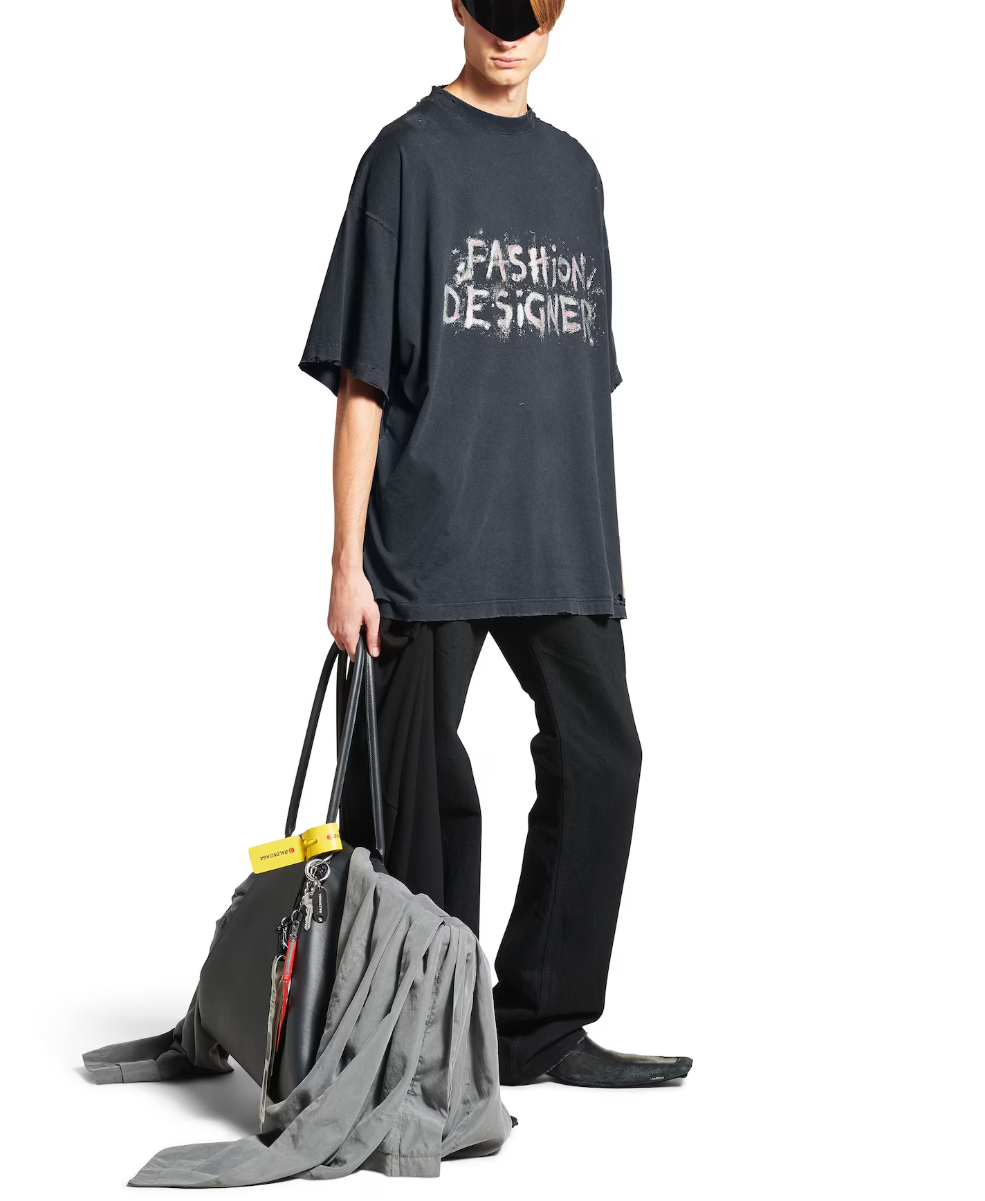 BALENC* Fashion Designer Oversized T-shirt in Faded Black