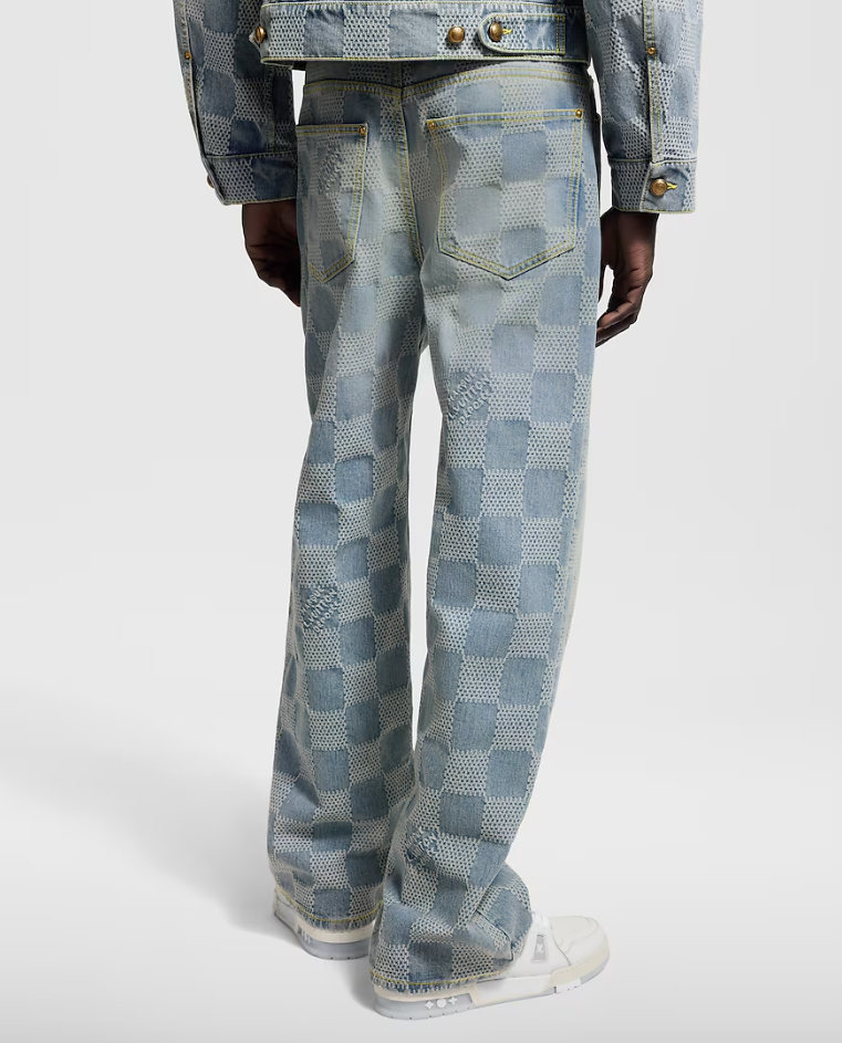 LOUI*V Damier Denim Skate Pants