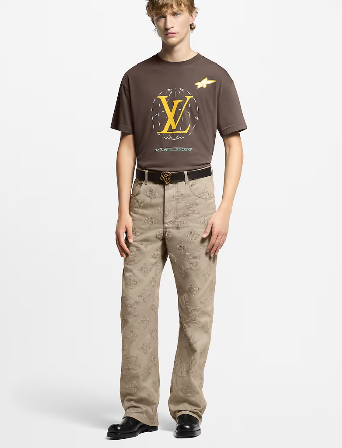 LOUI*V Washed Embellished Cotton T-Shirt