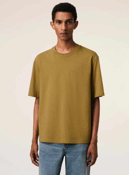 Am1 de Coeur Mustard Cotton Tonal T-Shirt