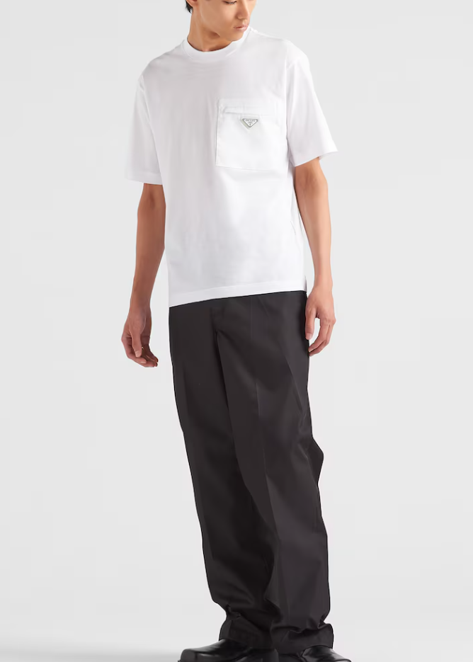 PRA* Re-Nylon and jersey T-shirt
