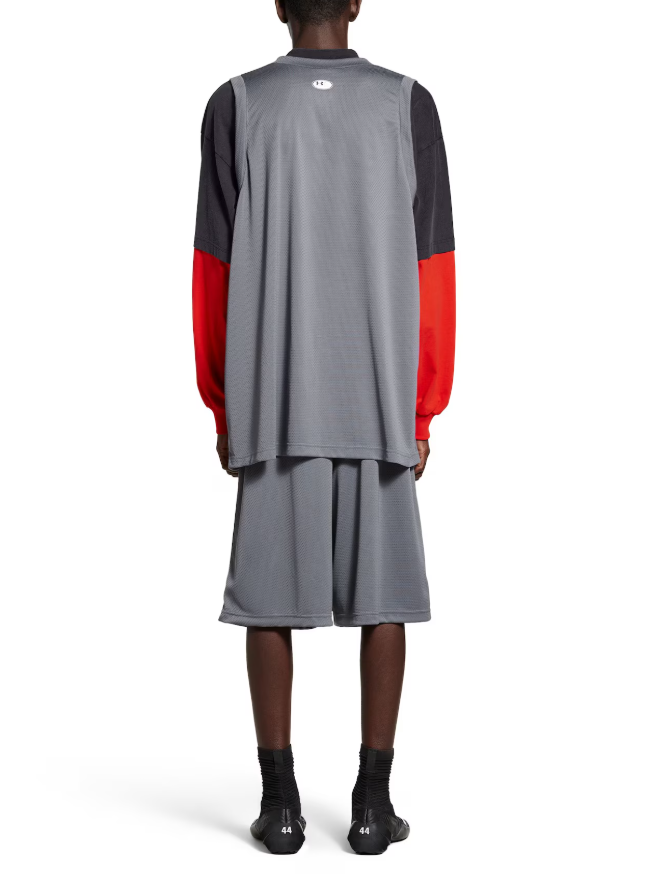 BALENC* Men's Triple Layered T-shirt in Grey/black/red