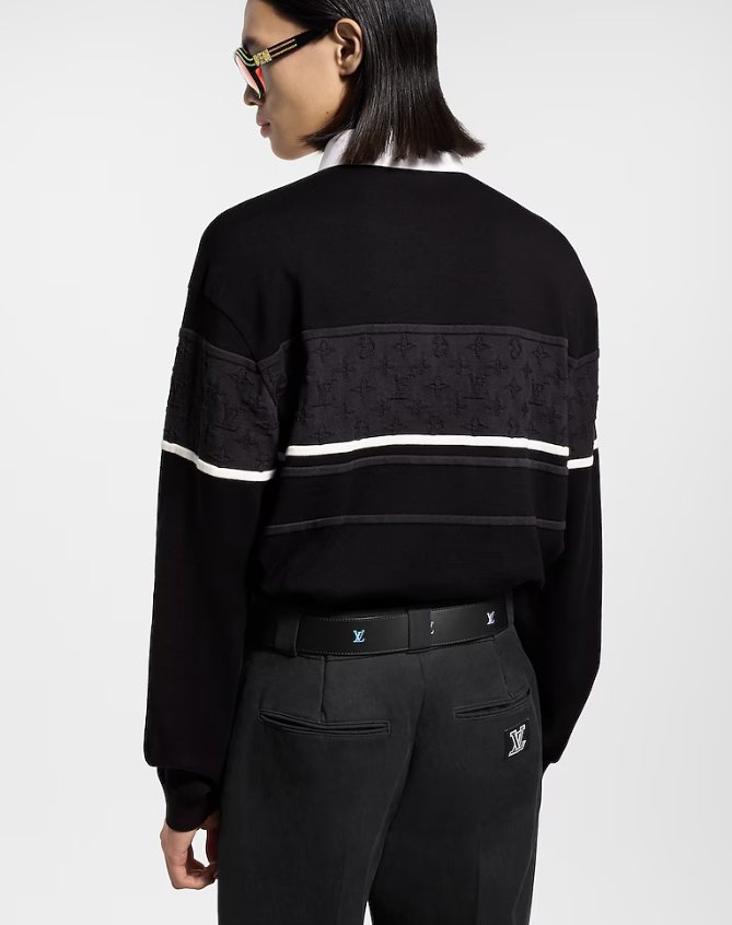 LOUI*V Monogram Debossed Suede Tracksuit Jacket