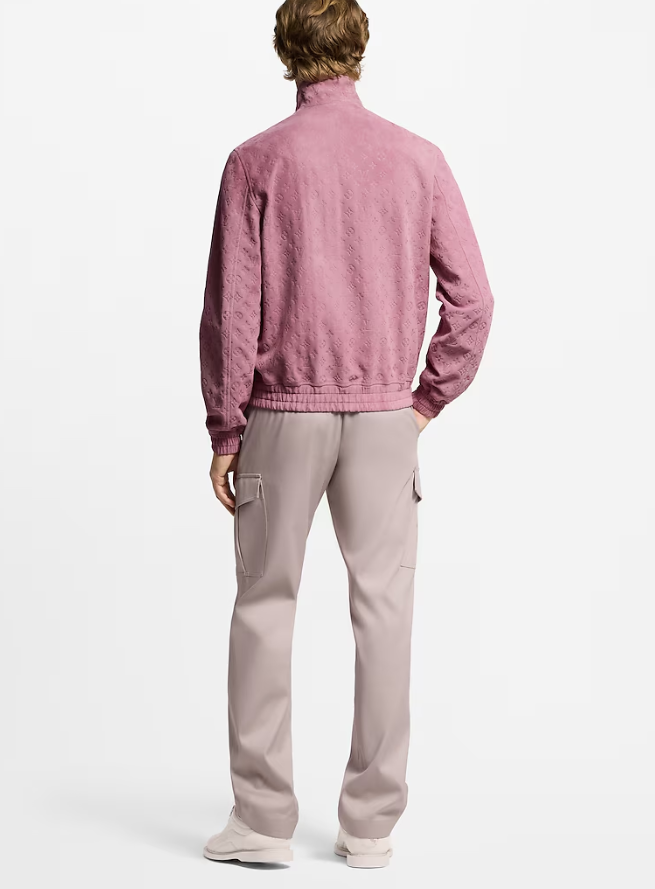 LOUI*V Monogram Debossed Suede Tracksuit Jacket