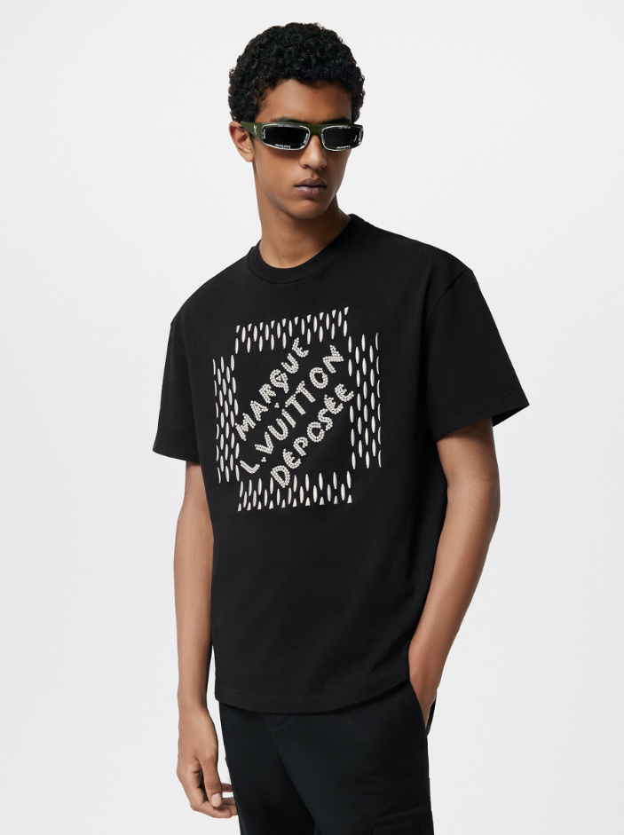 LOUI*V Embroidered Signature Cotton T-Shirt