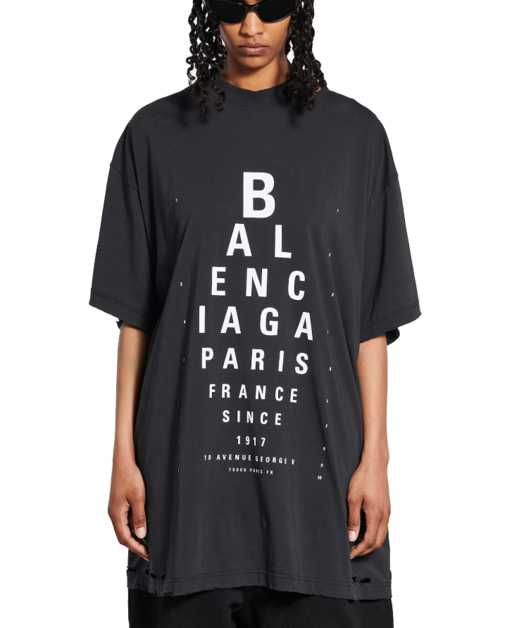 BALENC* Optical T-shirt Oversized in Black/white