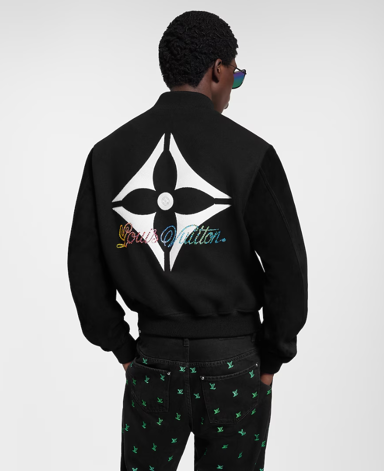 LOUI*V Leather Mix Varsity Blouson