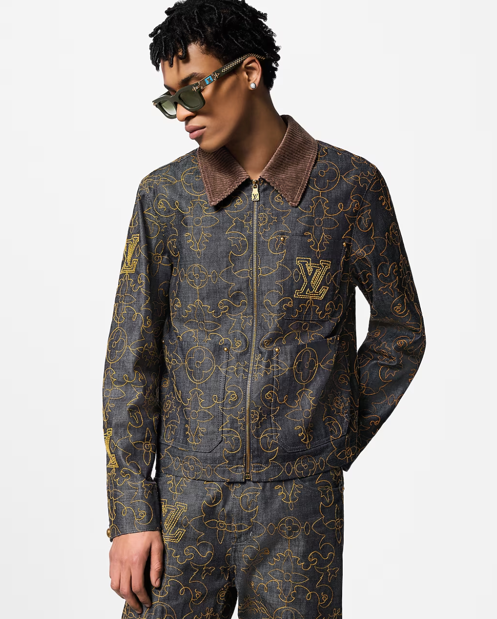 LOUI*V Embroidered Denim Workwear Jacket