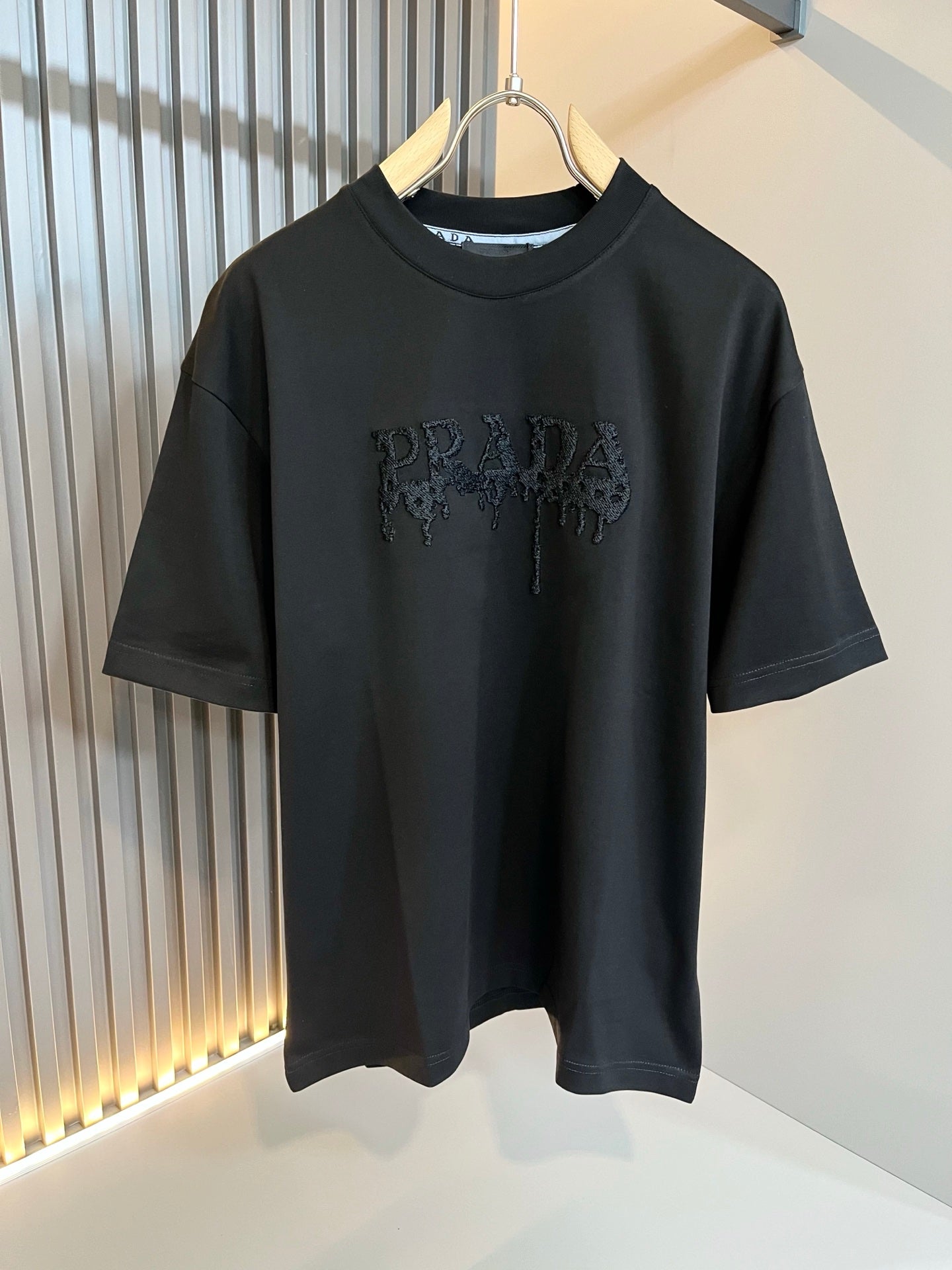 PRA* 2025ss new cotton t-shirt pattern embroidery