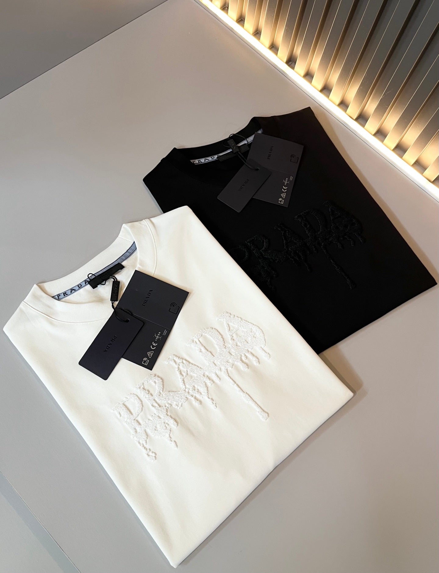 PRA* 2025ss new cotton t-shirt pattern embroidery