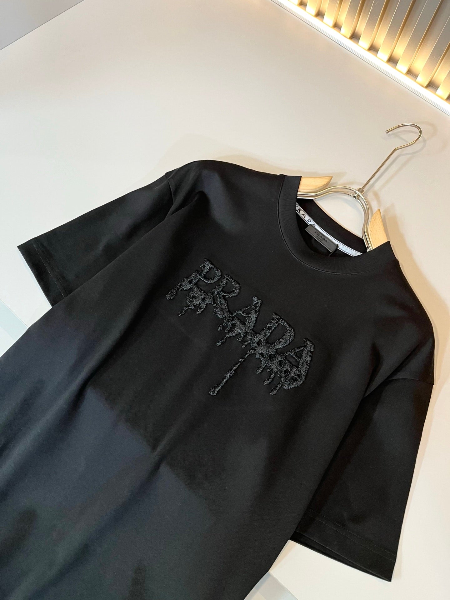 PRA* 2025ss new cotton t-shirt pattern embroidery
