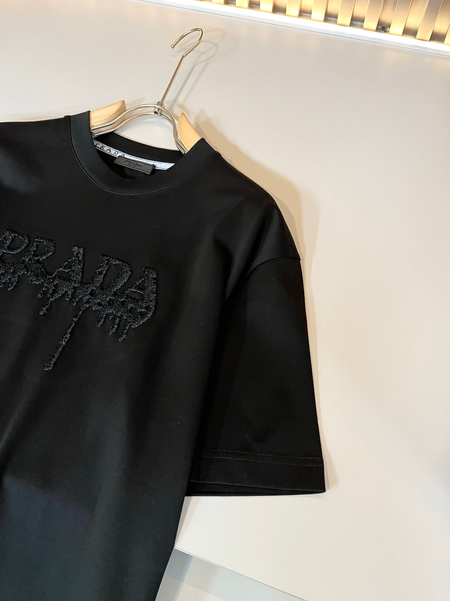 PRA* 2025ss new cotton t-shirt pattern embroidery