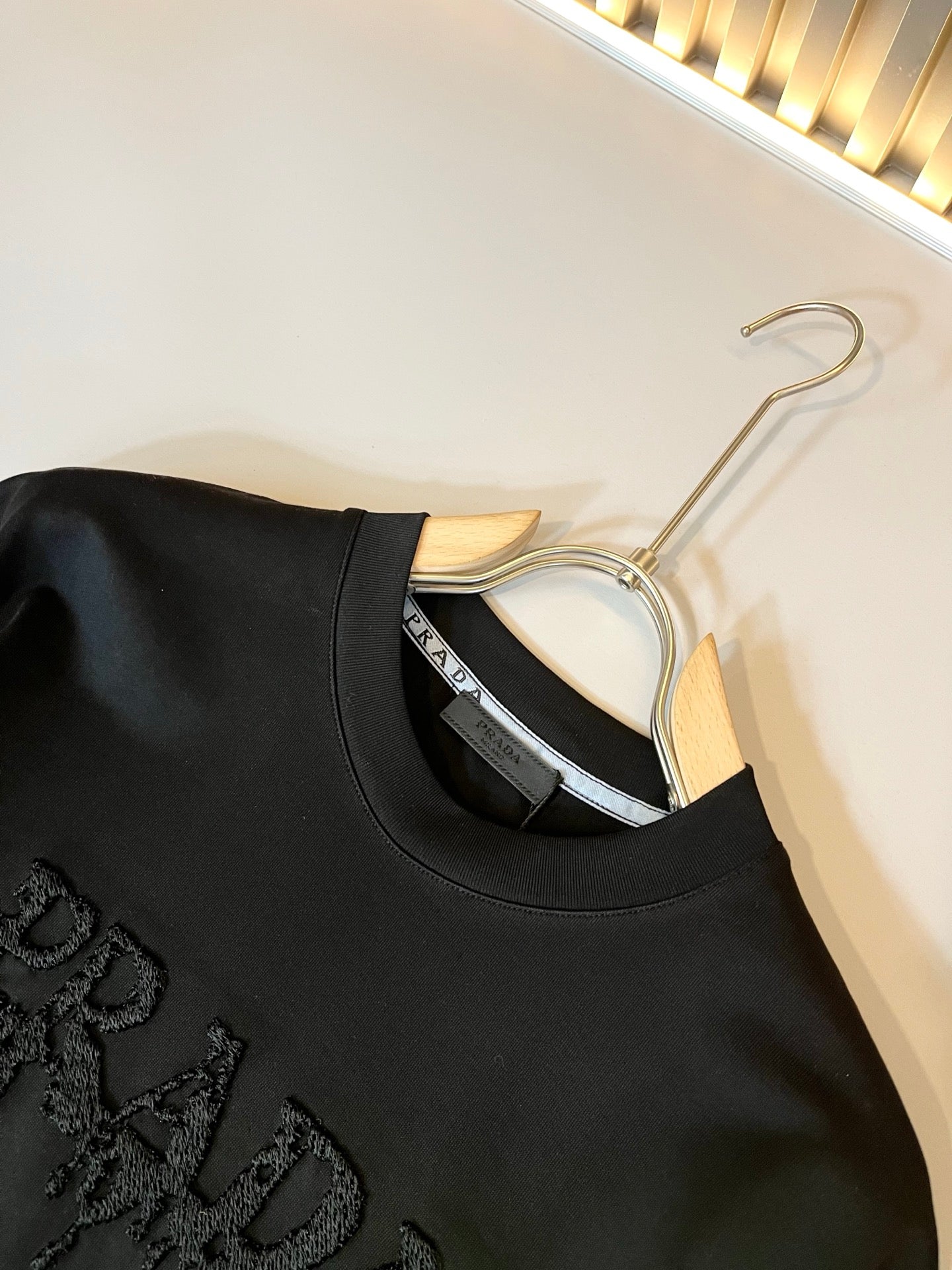 PRA* 2025ss new cotton t-shirt pattern embroidery