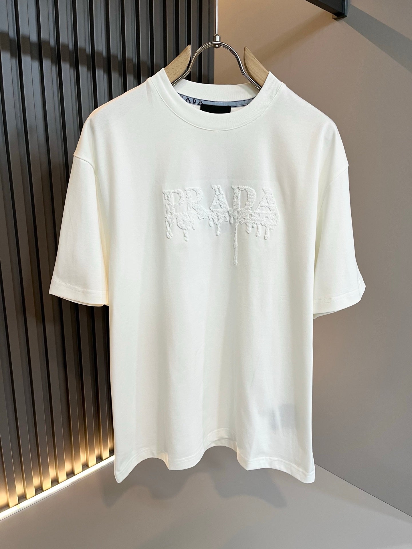 PRA* 2025ss new cotton t-shirt pattern embroidery