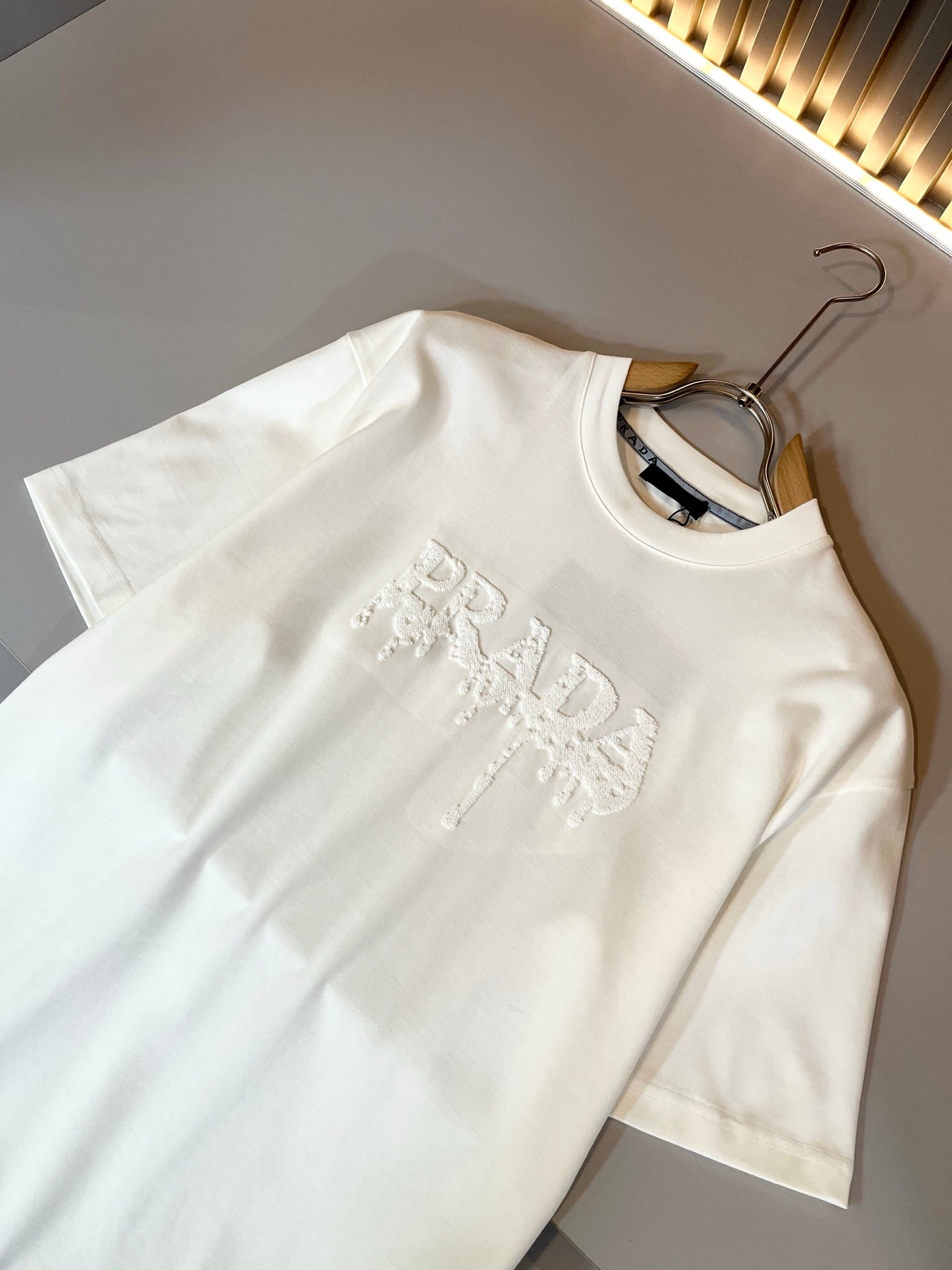 PRA* 2025ss new cotton t-shirt pattern embroidery