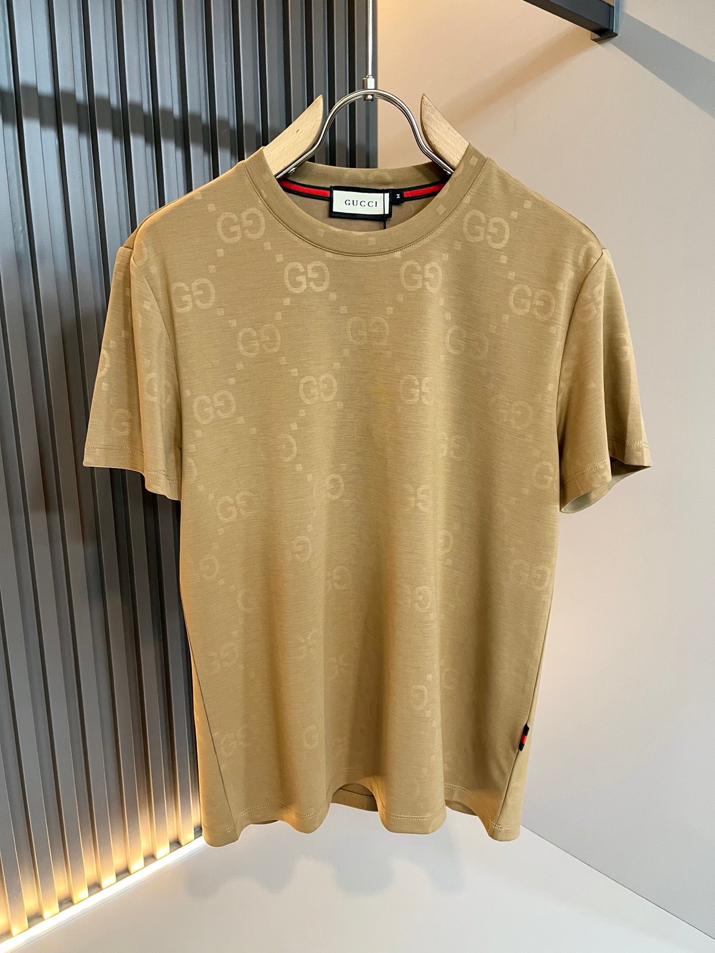 GUC* 2025ss new cotton t-shirt dark pattern logo