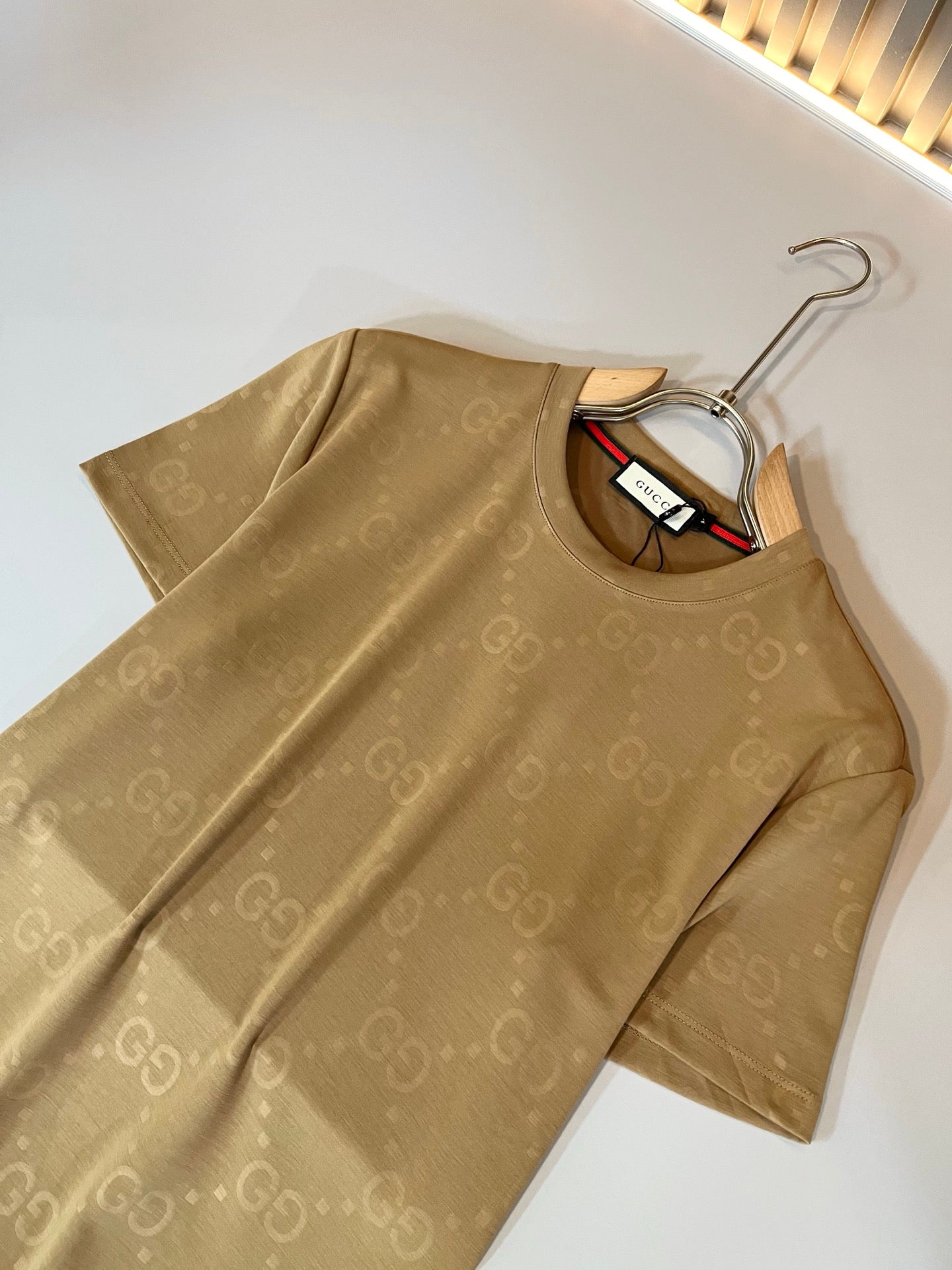 GUC* 2025ss new cotton t-shirt dark pattern logo