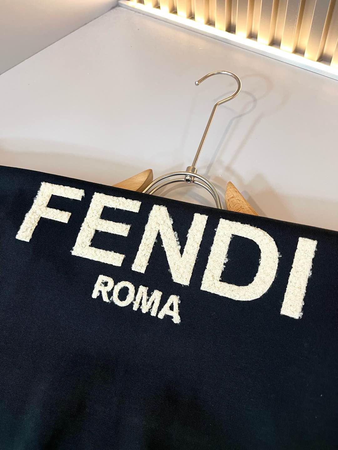 FEND1 2025ss letter logo embroidered t-shirt