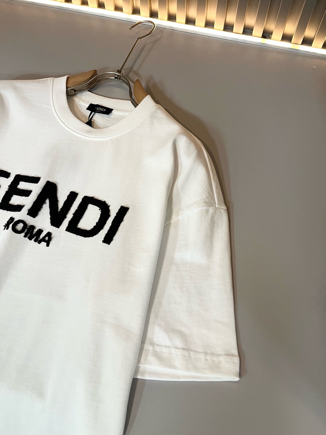 FEND1 2025ss letter logo embroidered t-shirt