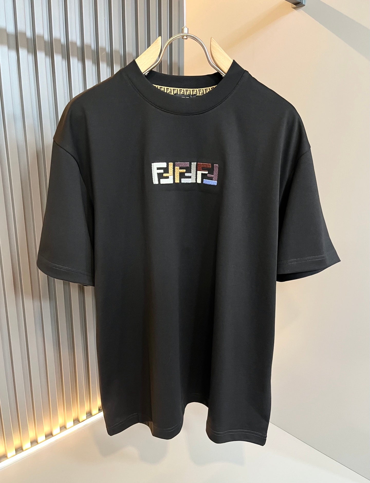 FEND1 2025ss new pattern embroidery t-shirt cotton