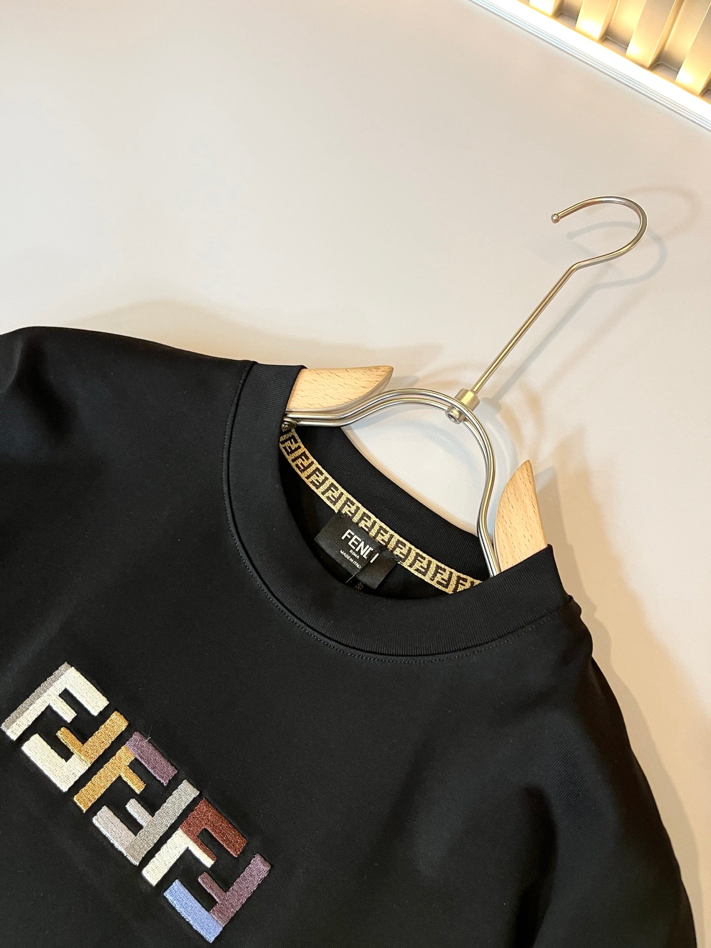 FEND1 2025ss new pattern embroidery t-shirt cotton
