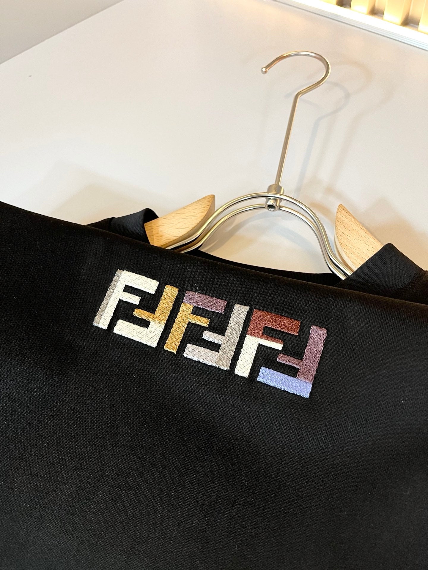 FEND1 2025ss new pattern embroidery t-shirt cotton