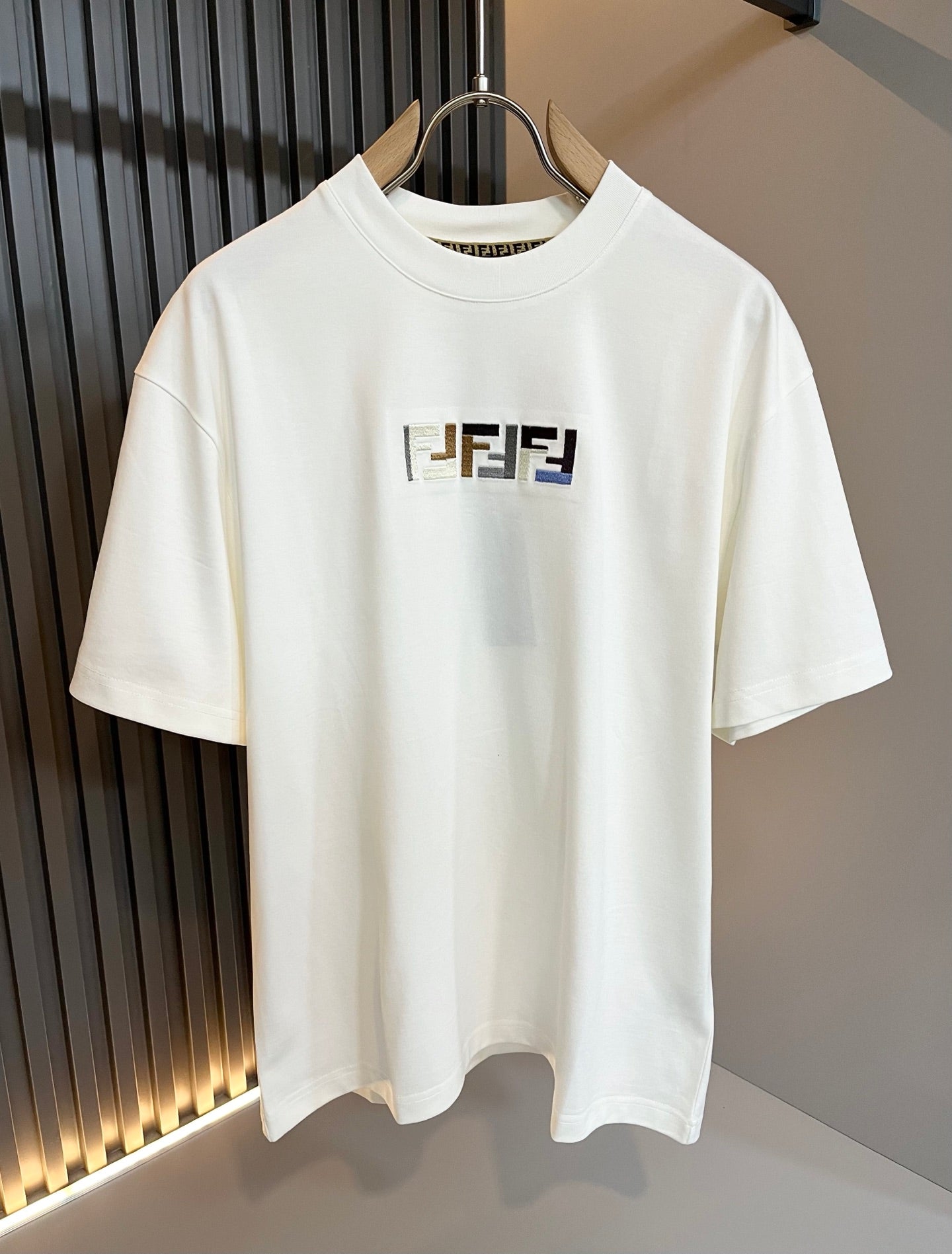 FEND1 2025ss new pattern embroidery t-shirt cotton