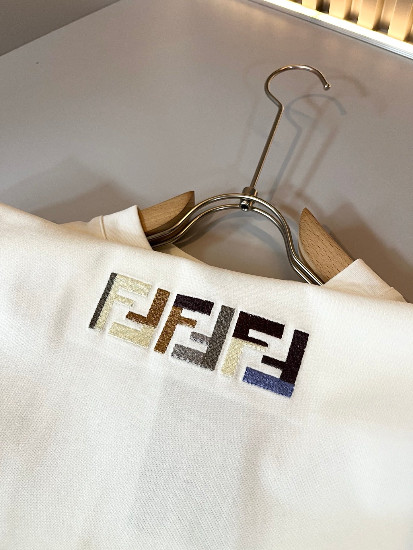 FEND1 2025ss new pattern embroidery t-shirt cotton