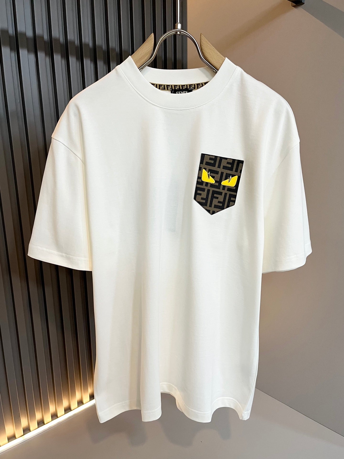 FEND1 2025ss new t-shirt leather trimming
