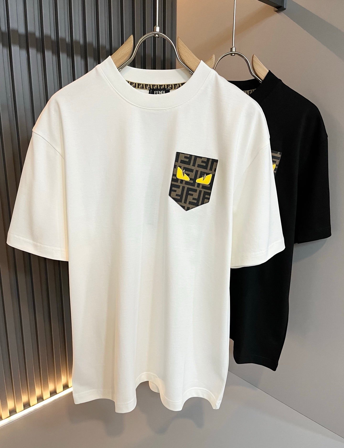 FEND1 2025ss new t-shirt leather trimming
