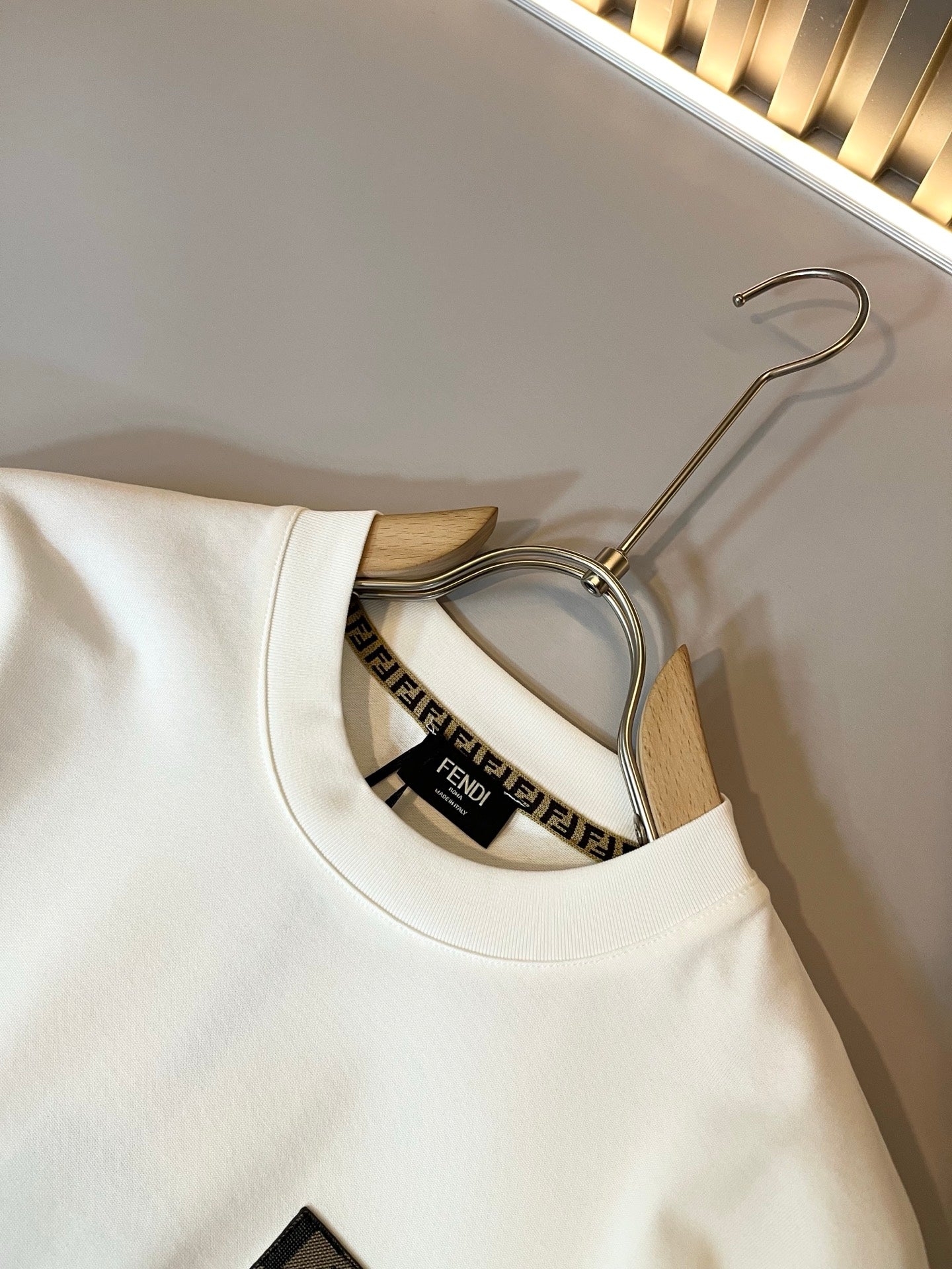 FEND1 2025ss new t-shirt leather trimming
