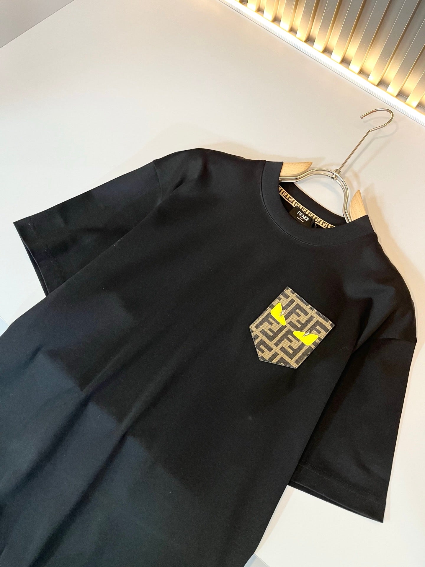 FEND1 2025ss new t-shirt leather trimming