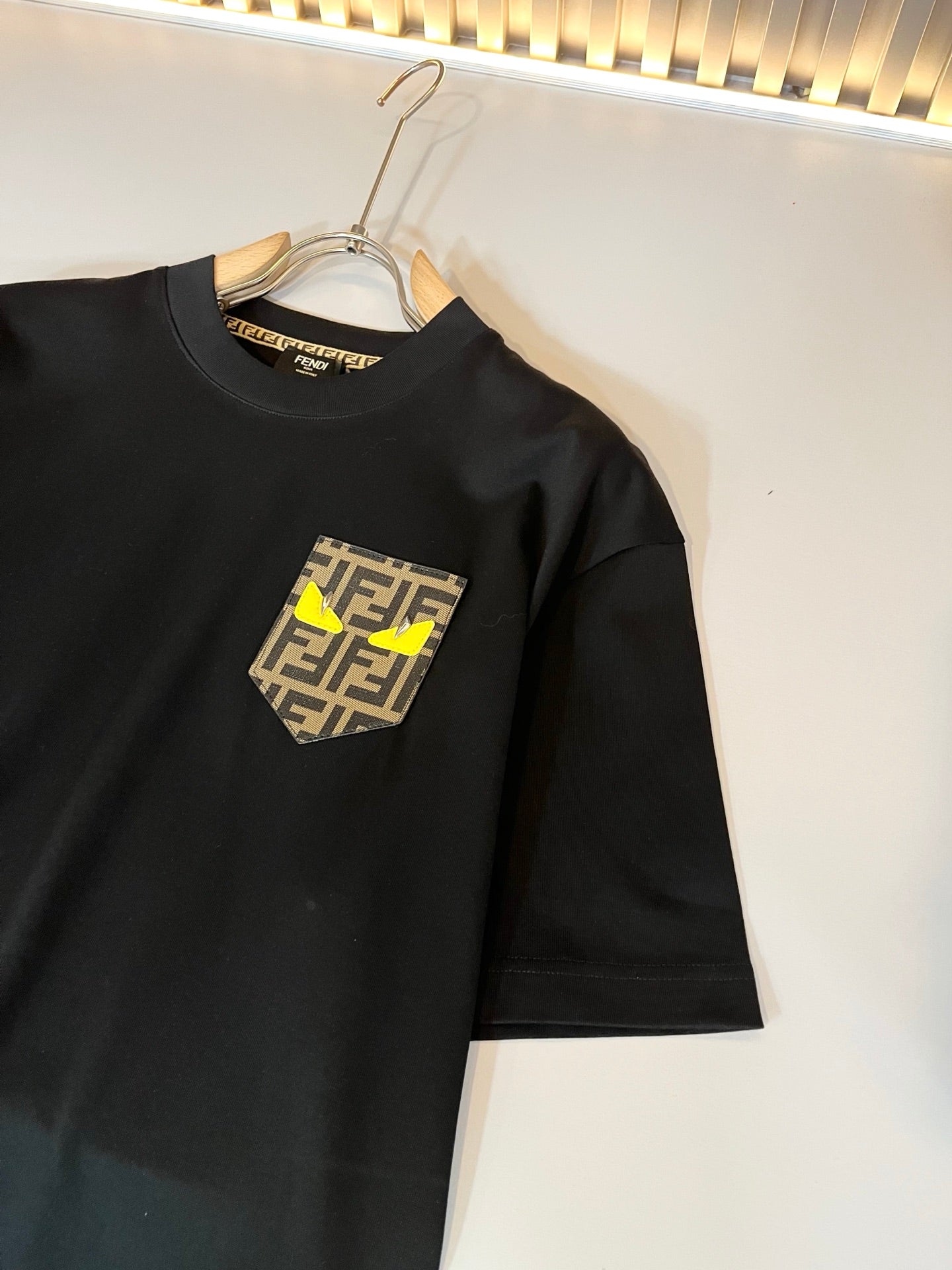 FEND1 2025ss new t-shirt leather trimming