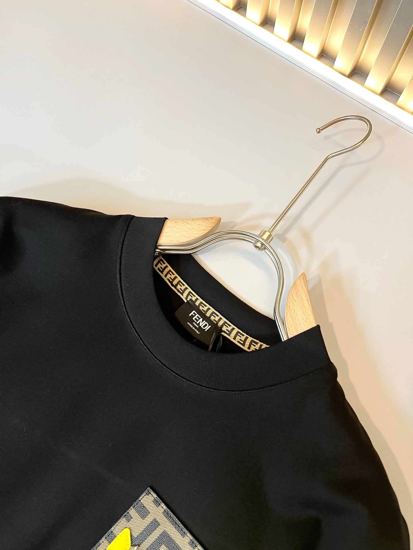 FEND1 2025ss new t-shirt leather trimming