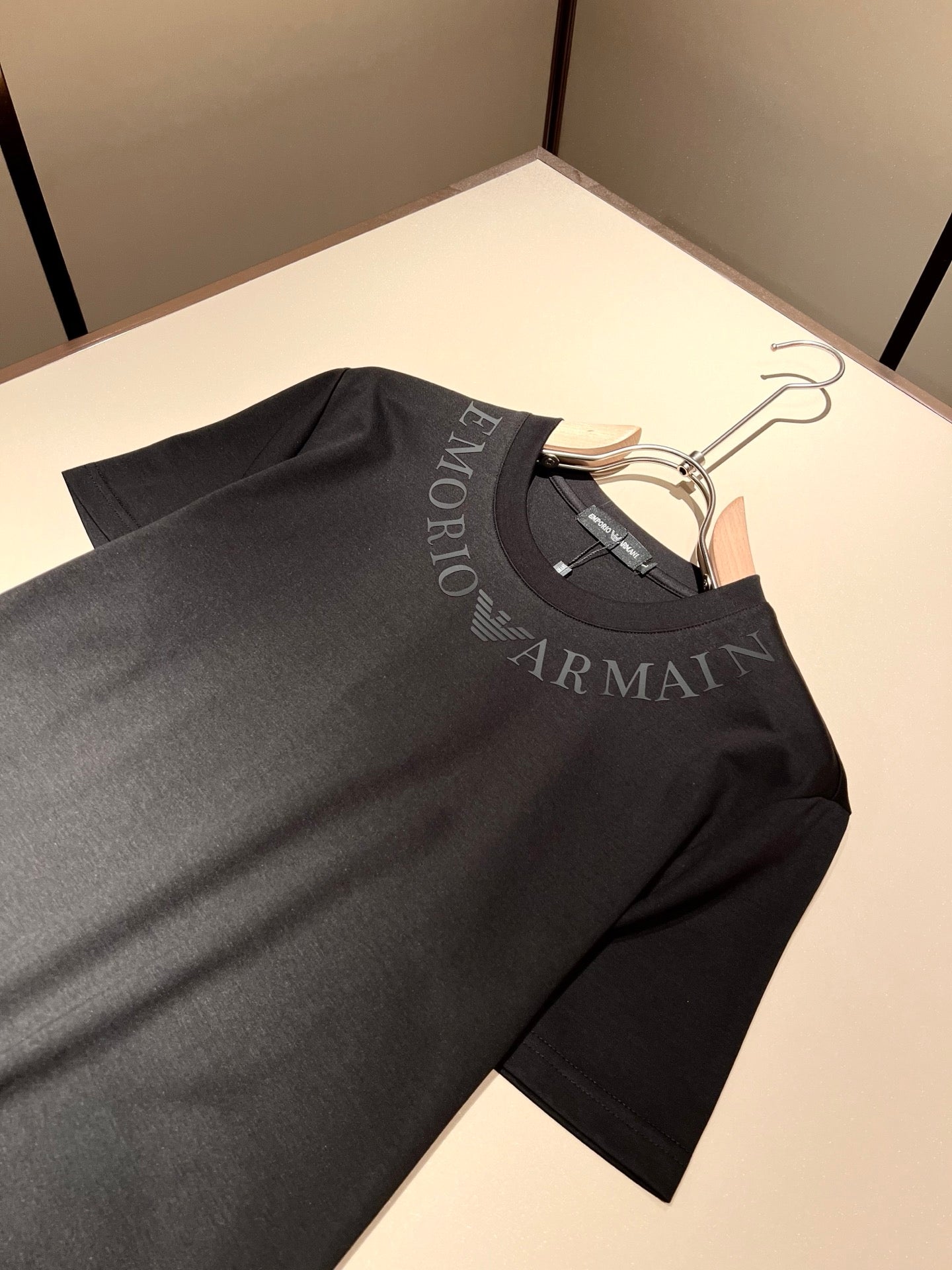 ARMA* 2025ss new t-shirt logo lamination on collar