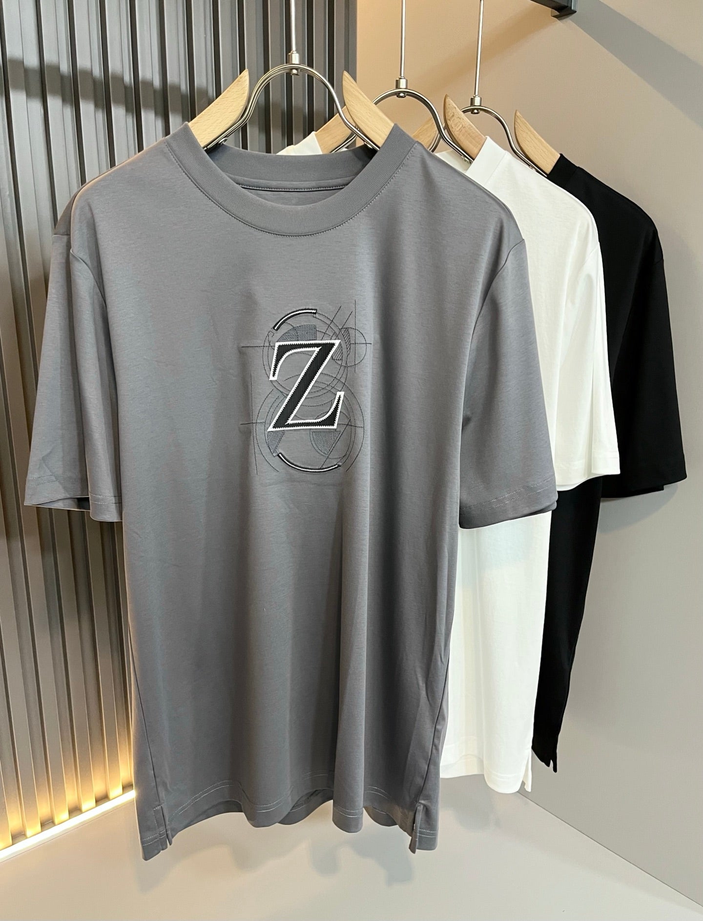 ZEGN* new cotton t-shirt embroidered logo