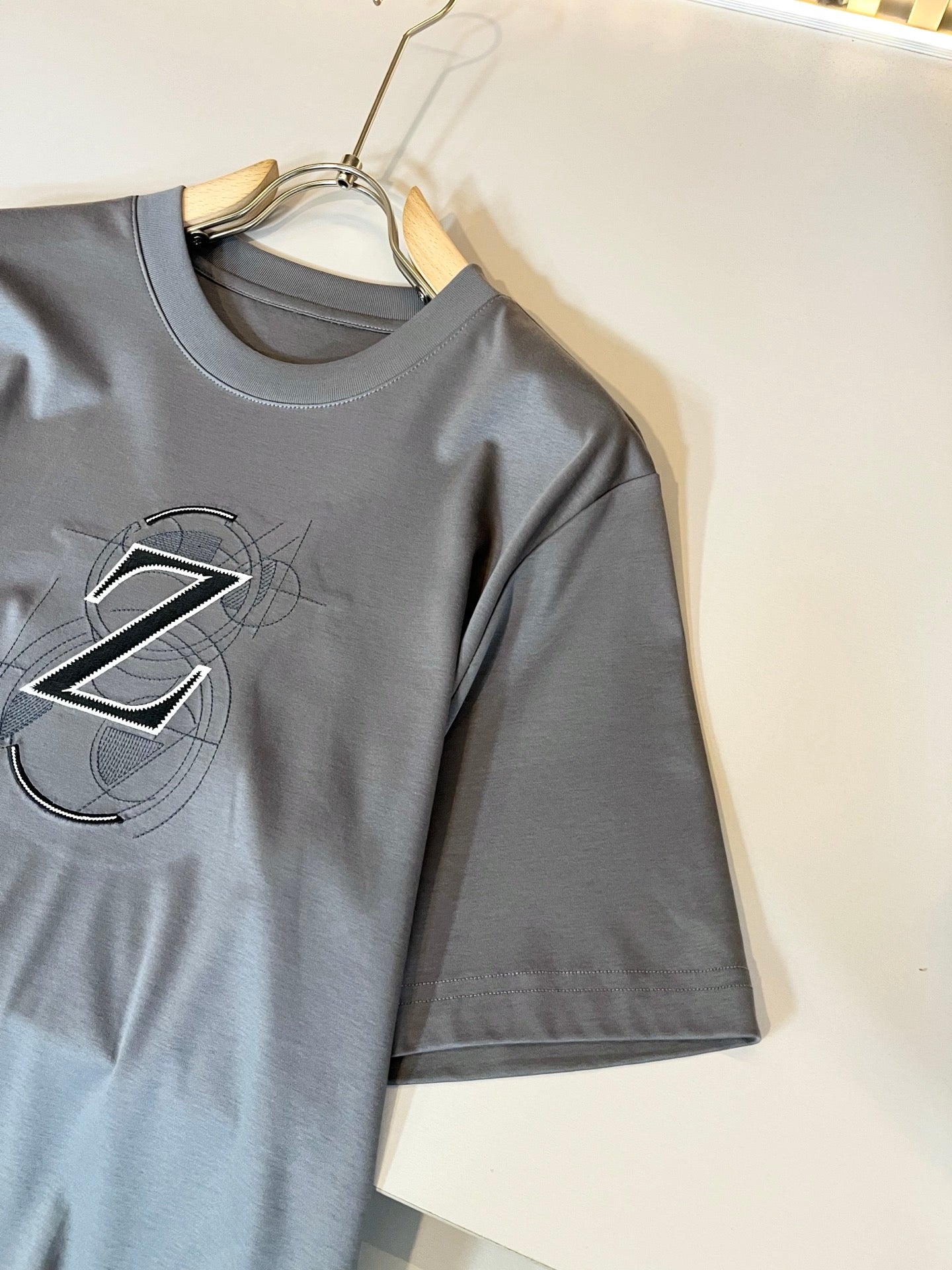 ZEGN* new cotton t-shirt embroidered logo