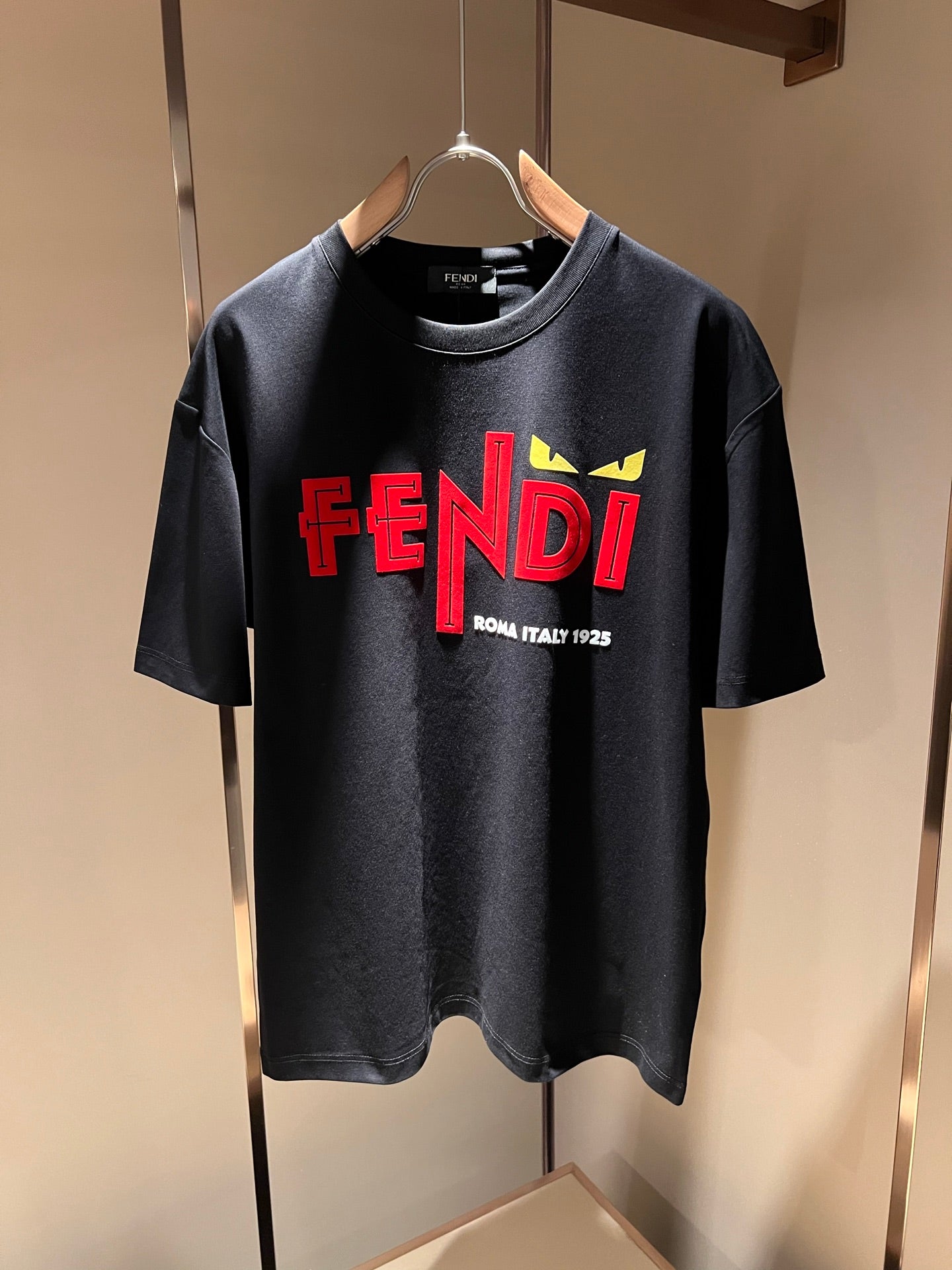 FEND1 2025ss embroidered logo t-hirt