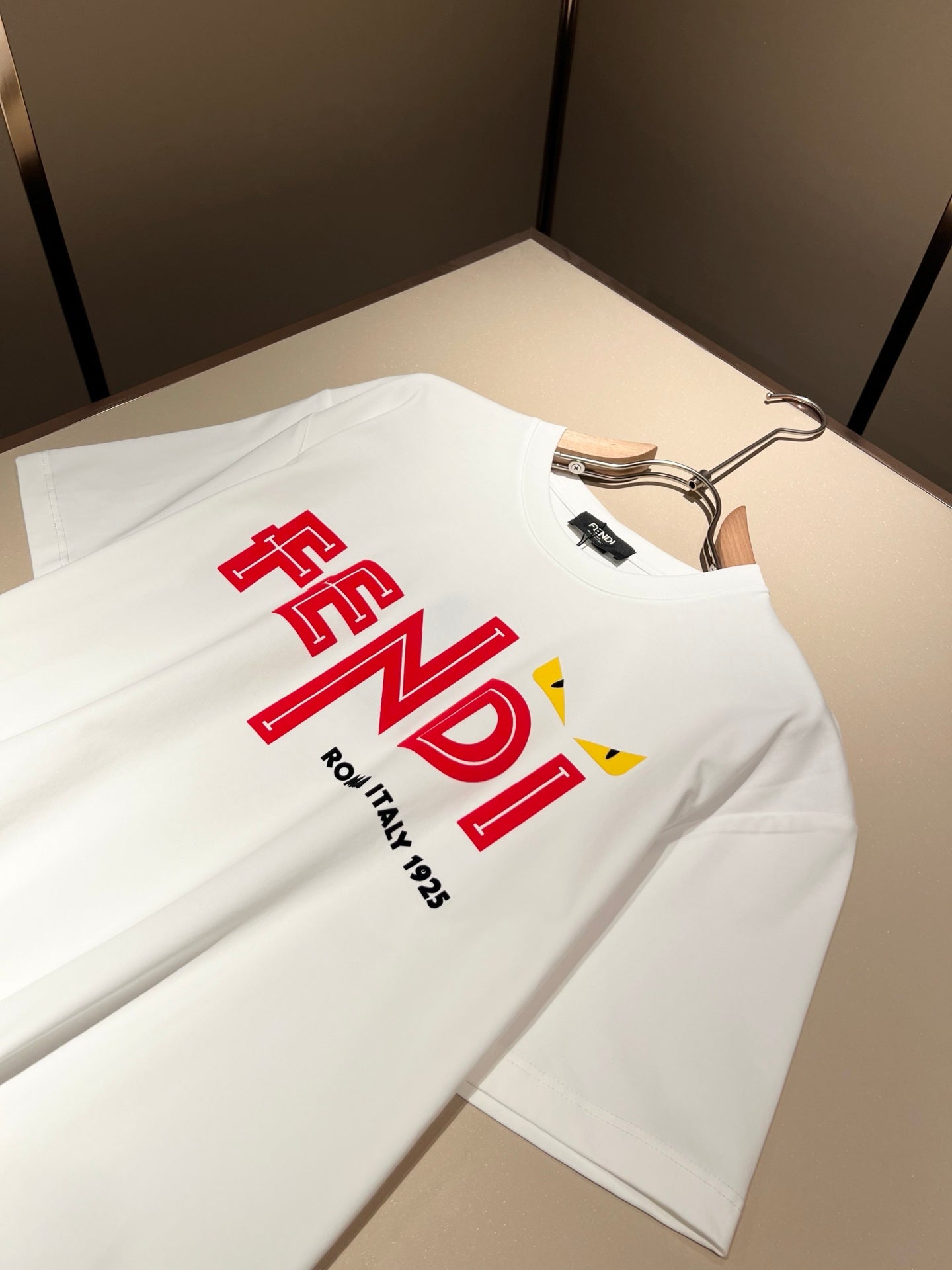 FEND1 2025ss embroidered logo t-hirt