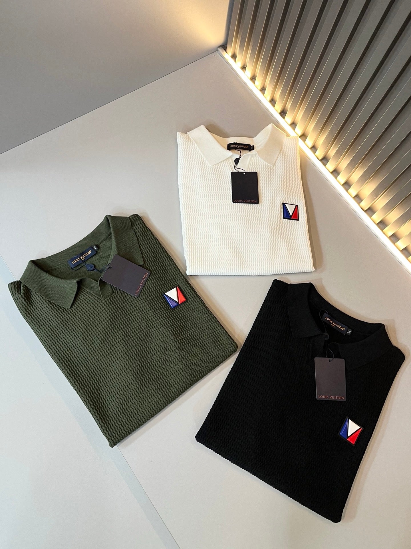 LOUI*V 2025ss new lapel knit short sleeve t-shirt
