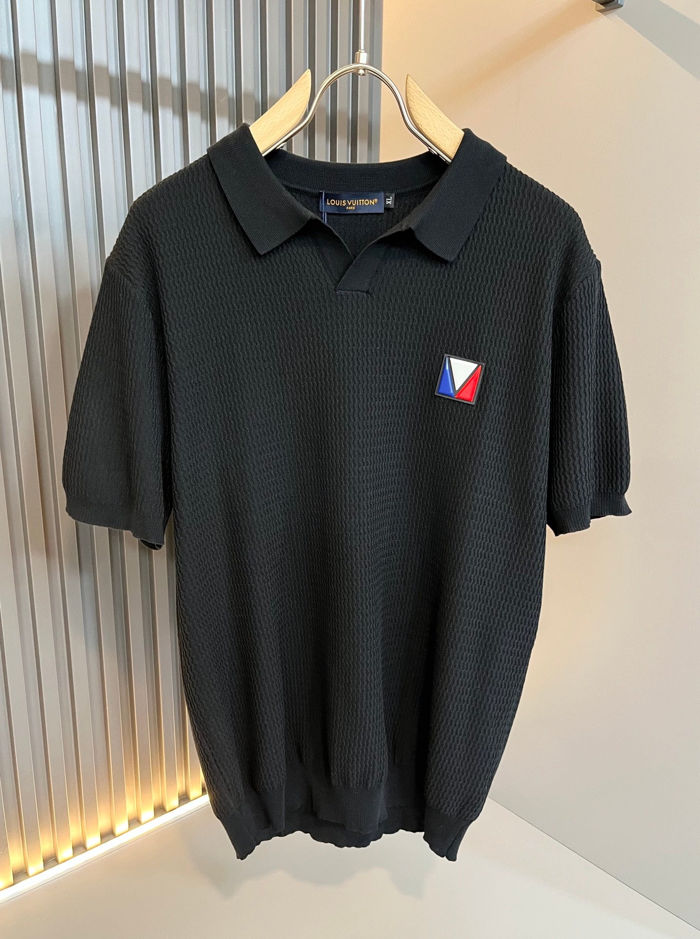 LOUI*V 2025ss new lapel knit short sleeve t-shirt