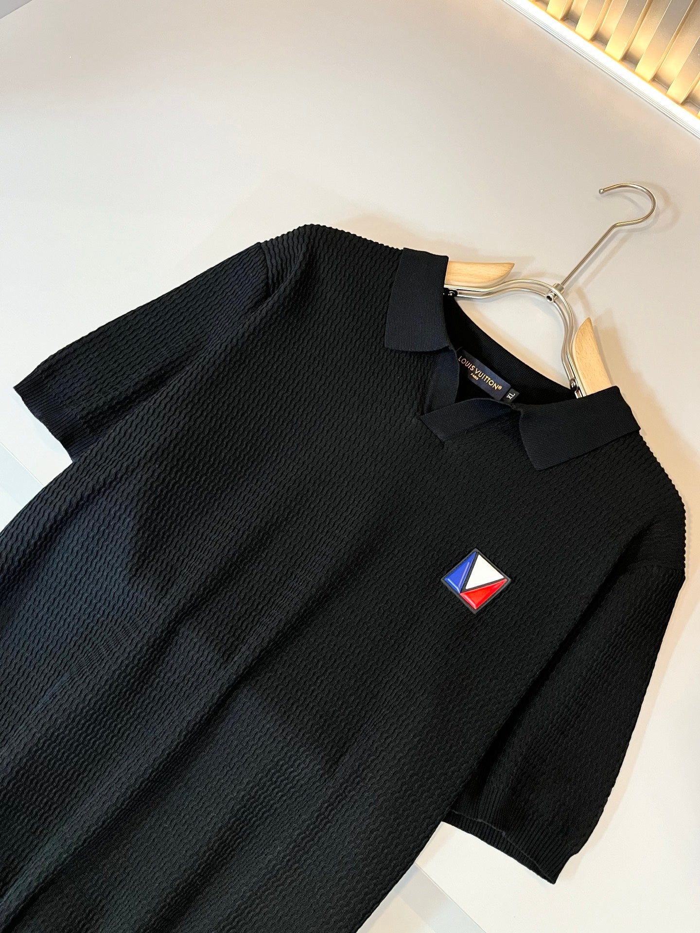 LOUI*V 2025ss new lapel knit short sleeve t-shirt