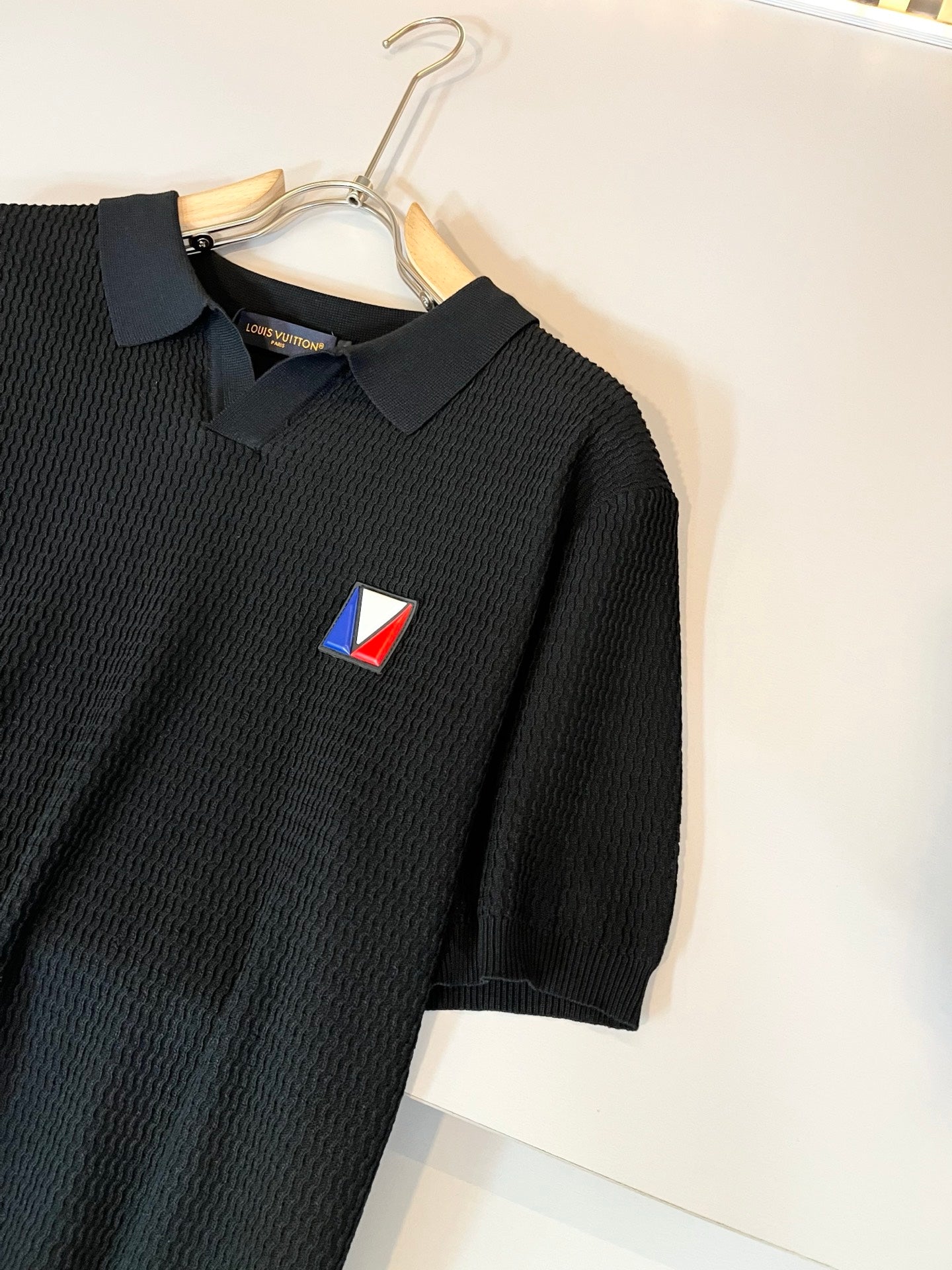 LOUI*V 2025ss new lapel knit short sleeve t-shirt