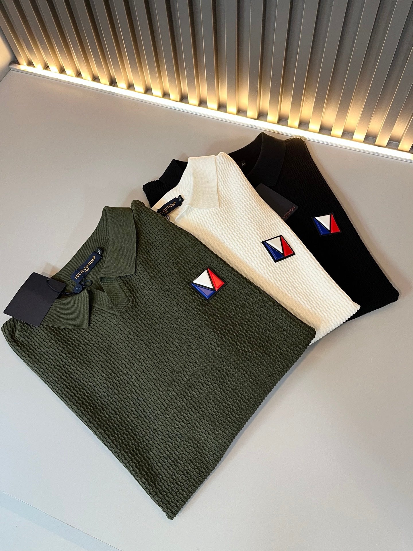 LOUI*V 2025ss new lapel knit short sleeve t-shirt