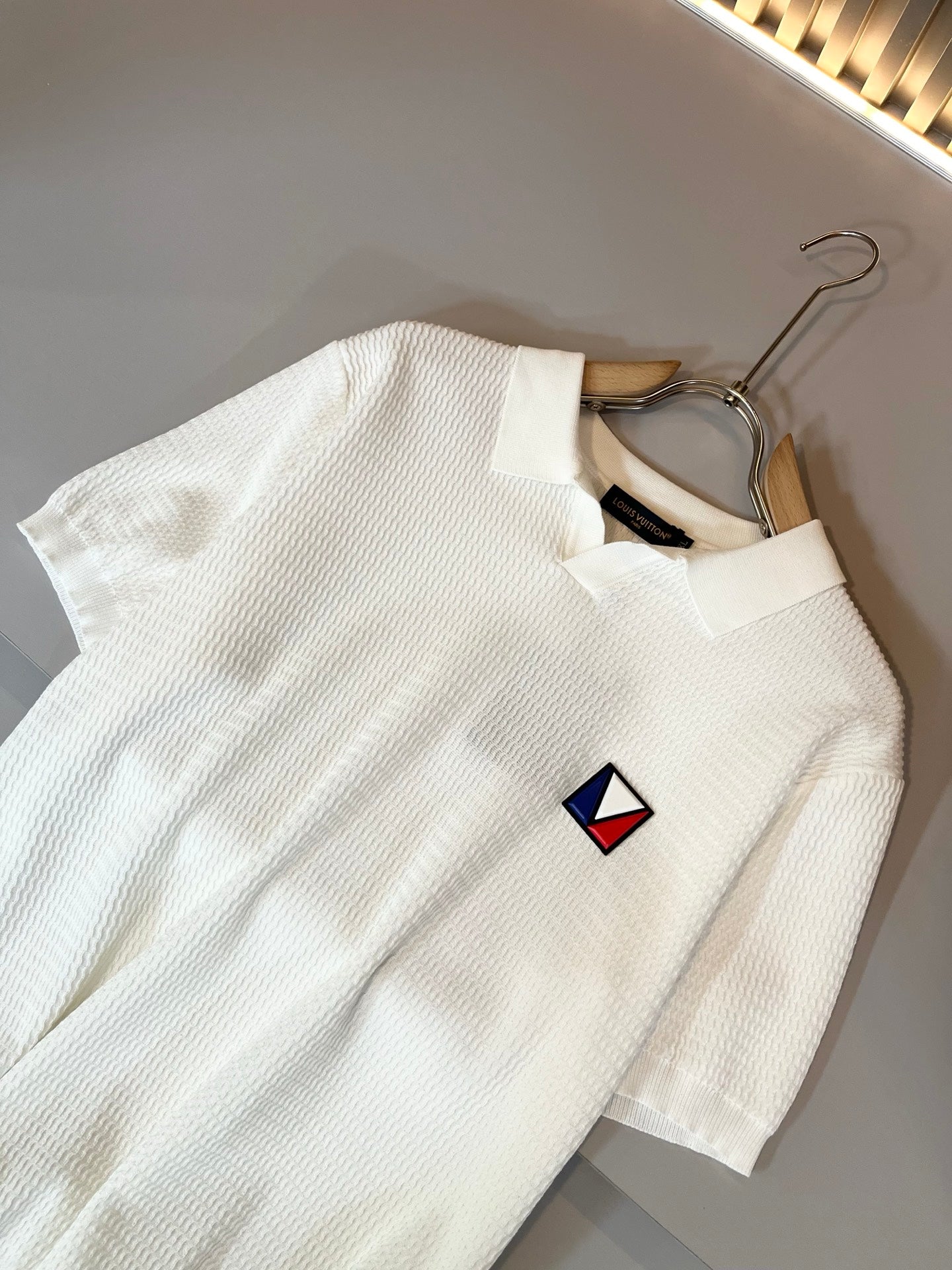 LOUI*V 2025ss new lapel knit short sleeve t-shirt