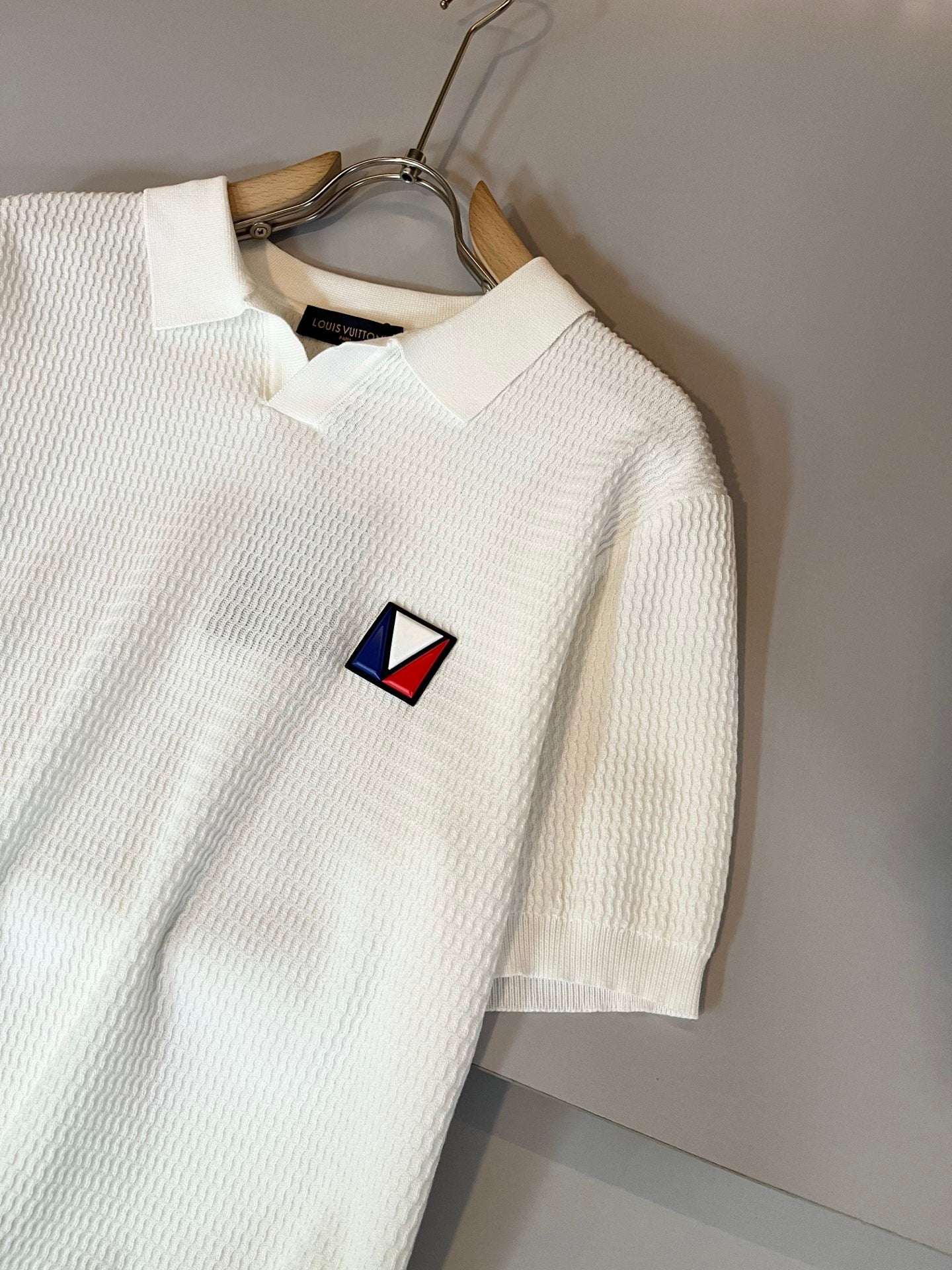 LOUI*V 2025ss new lapel knit short sleeve t-shirt